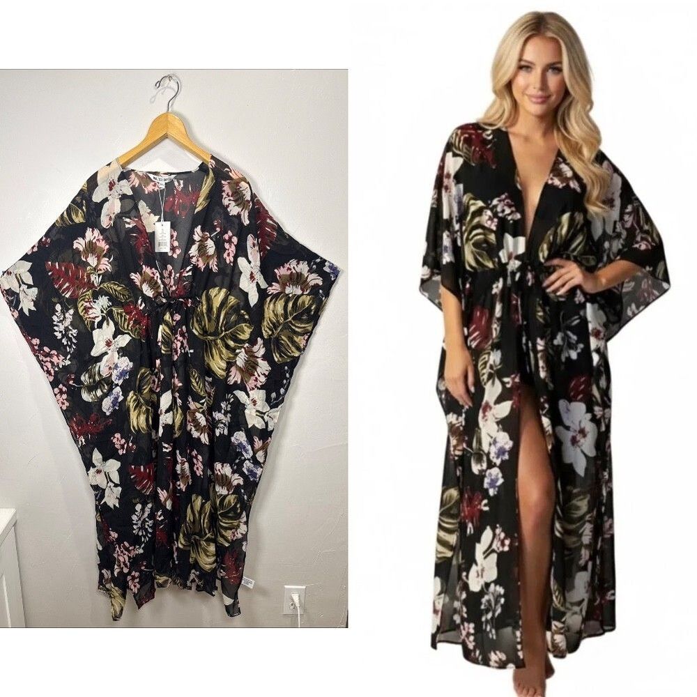 Walter Baker Talum Caftan One Size Floral NWT Swim Cover Beach Boho Coastal